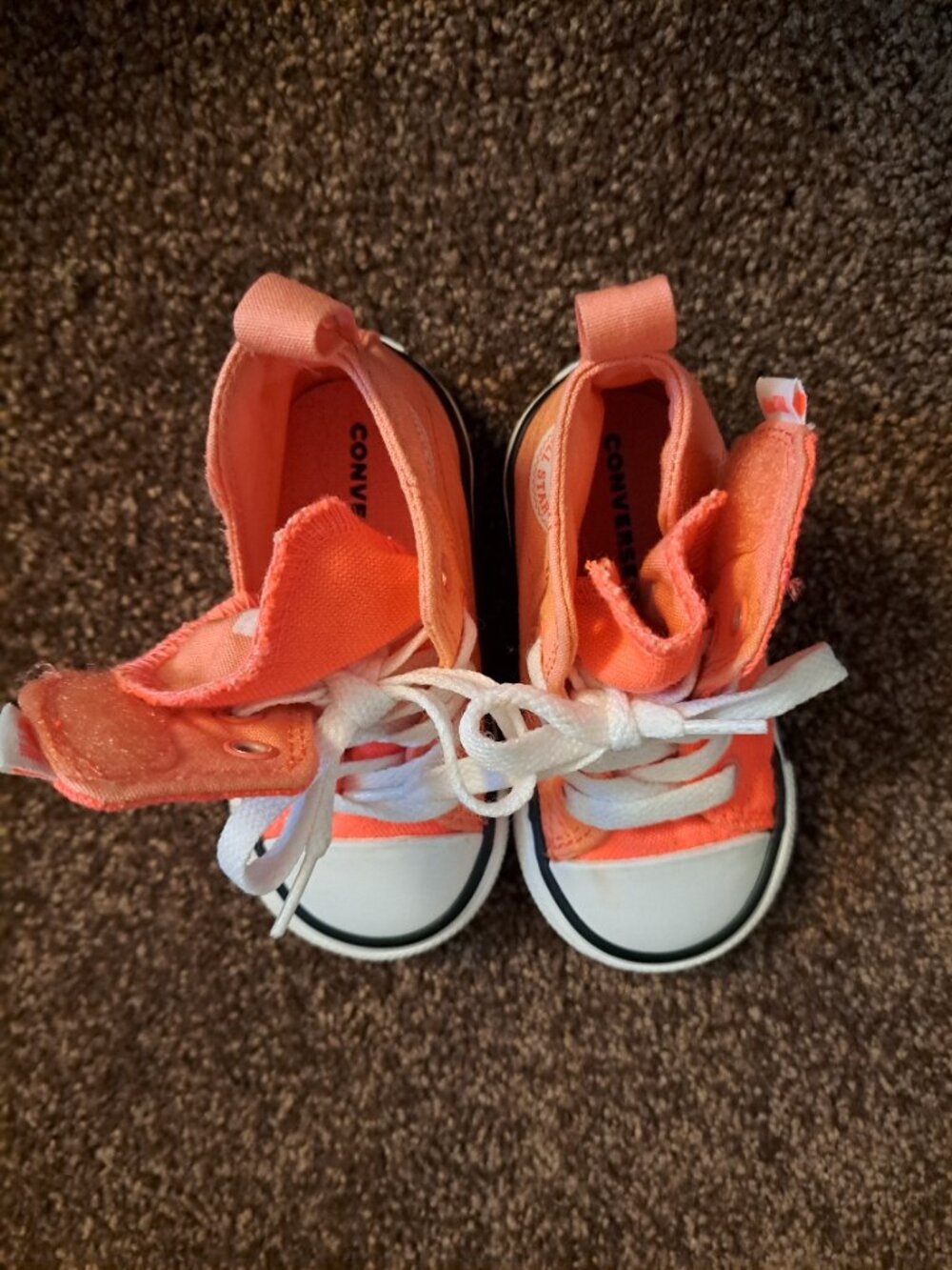 Converse Chuck Taylor All Star high-top toddler sneakers ,bright coral-orange - Picture 7 of 8